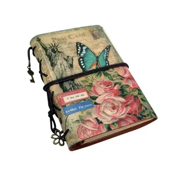 

Vintage Sketchbook Spiral Bound Notebook PU Leather Notebook Refillable Europear Style Notepad Retro Diary with Zipper Pocket