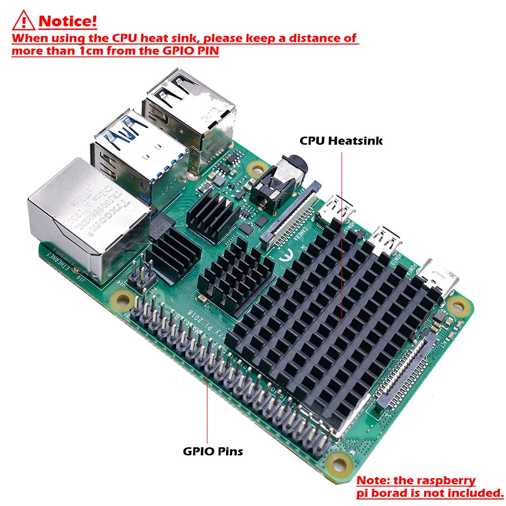 Raspberry Pi 4 b Heatsink 4 Pieces for 4 Model B