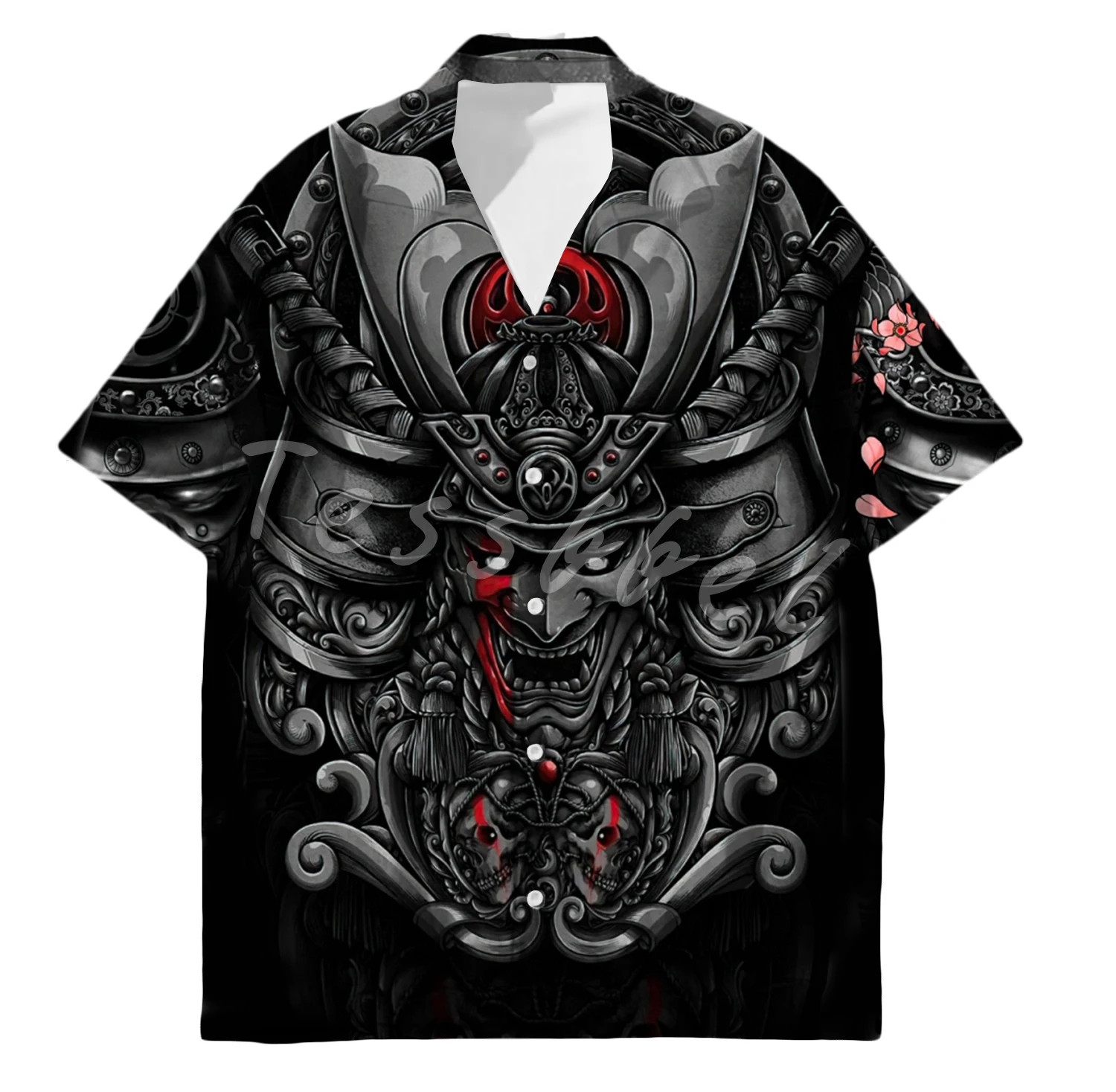 Tessffel Samurai Japan Tattoo 3D Print Men’s Hawaiian Shirts Beach Shirt Fashion Summer Harajuku Casual Oversize Streetwear S19