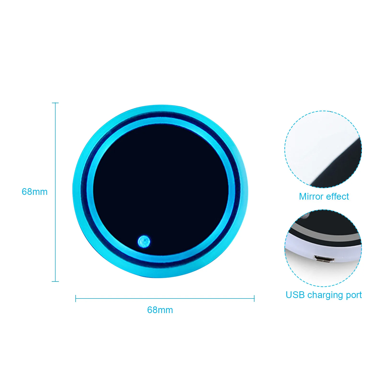 LED Cup Holder Lights USB Charging Music Rhythm LED Flash Light Lamp Car Coasters Interior Atmosphere Lamp Mat car headlight