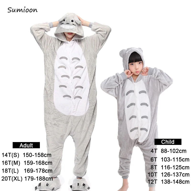 Kuguurumi Onesie/Детская Пижама; Пижама с единорогом для мальчиков и девочек; зимняя одежда для сна для женщин; Пижама с изображением панды и льва для костюмированной вечеринки; Детские пижамные комплекты - Цвет: Totor  o