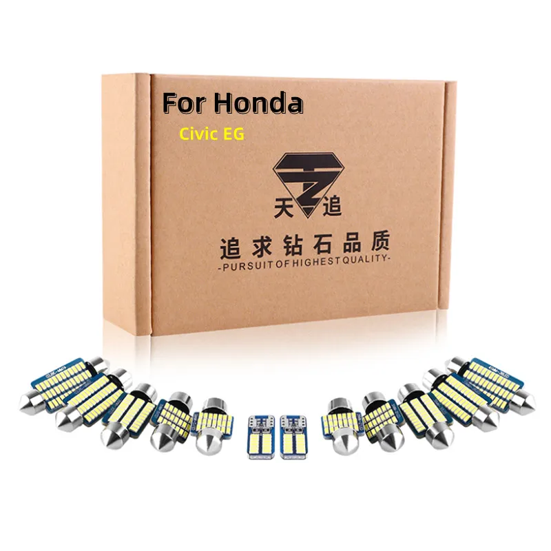 

6Pcs Canbus For Honda Civic 5 EG EG4 EG5 EG8 EG9 1992-1995 Vehicle Led Interior Light License Plate Lamp Kit Car Lighting