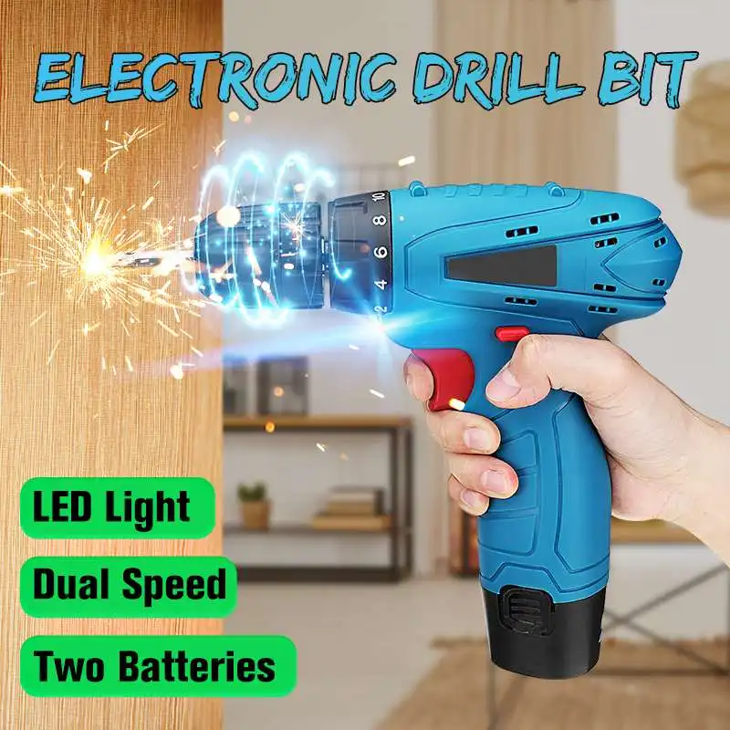 Drillpro 12V Wireless Cordless Electric Drill Wrench Power Tools Lithium-ion Rechargeable Electrodrill Electric Screw Driver