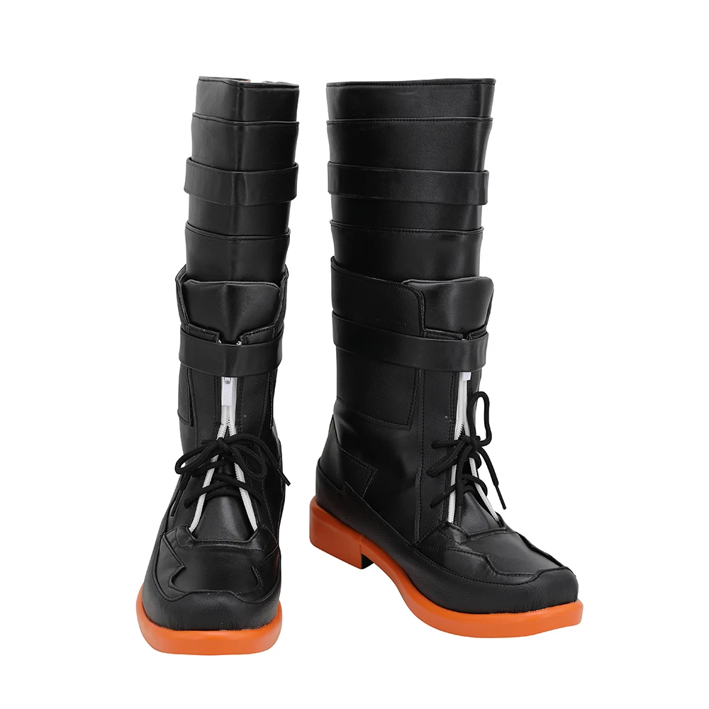 Game Arknights Hung Cosplay Boots Black Leather Shoes Custom Made Any Size for Unisex (2)