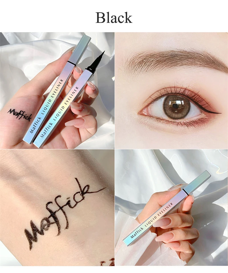 Eye Shadow Liner Combination cosmetics Black Pen Waterproof Is Not Blooming Eyeliner Pen Quick-drying Eyeliner Colorful Effect