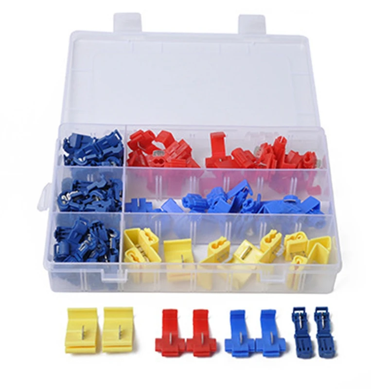 

Hot Line Connector Terminal Joint Blue Red Quick Connection Clip Wire Crimp Splitter Lip Break Clamp Strip-Free Soft Distributor