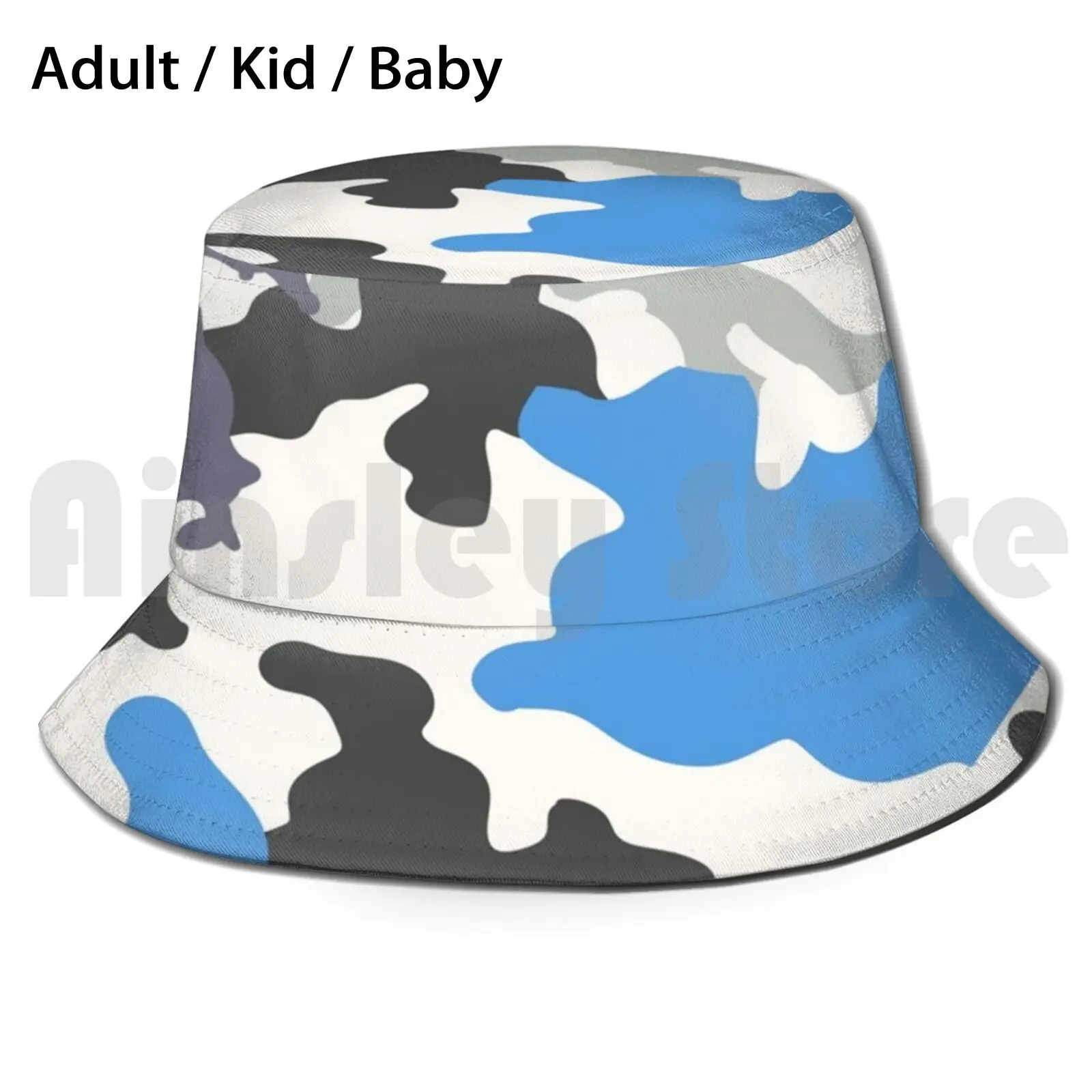 Light Blue Camo Pattern Sun Hat 
