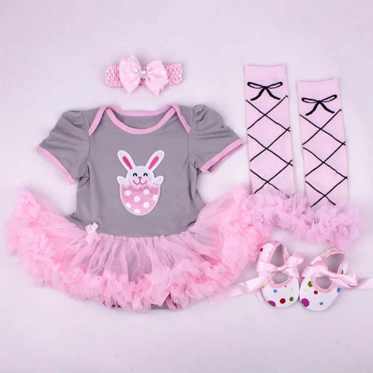 Комплекты комбинезонов для маленьких девочек «Мой первый день рождения», комплект с шортами и платьем, одежда с дизайном «Микки», одежда для малышей, 4 предмета, подарки для новорожденных - Цвет: as photo