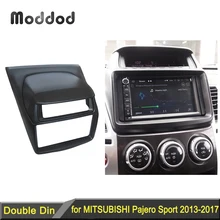 Doppia Fascia Din per Mitsubishi Pajero Sport Triton L200 Radio DVD pannello Stereo Dash montaggio installazione Kit di rivestimento cornice frontale