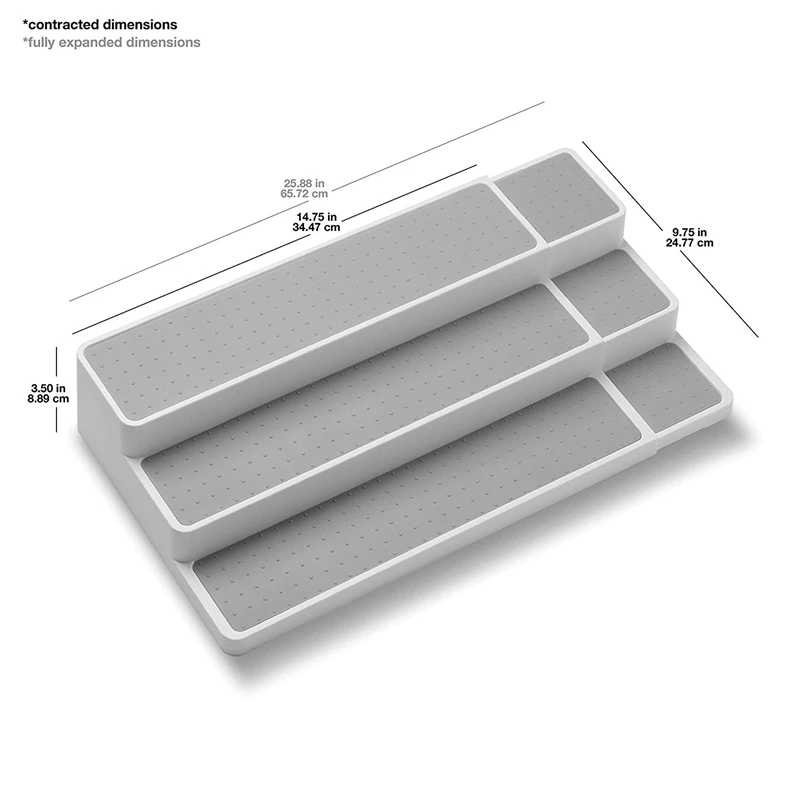 

Hot Sale Expandable Shelf Organizer Cabinet Collection 3-Levels Slip Lining Seasoning Rack Easy to Install and Clean