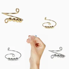 Anneau de perles Fidget Spinner pour filles et femmes, anneau à simple spirale, les perles tournent librement, Anti Stress, jouet pour les dames