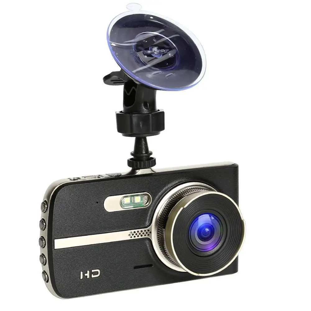 4 дюймовый FHD 1080P Автомобильный видеорегистратор с двумя объективами ночного