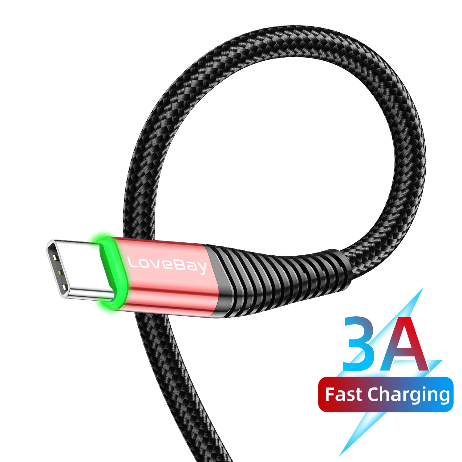 

Lovebay 3A USB Type C Cable for Samsung S9 S8 Fast Charge Type-C Mobile Phone Charging Wire USB C Cable for Xiaomi Redmi note 7
