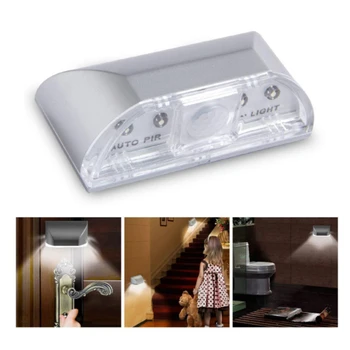 

Lamp Night Light Intelligent Auto PIR Door Lock Induction Lamp Door Keyhole IR Motion Sensor Heat Detector 4 LED Smart Light