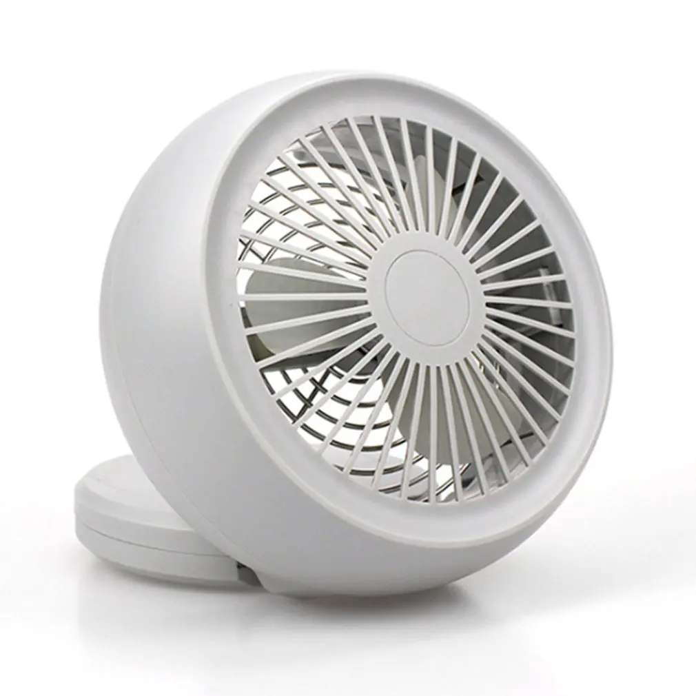 

USB Mini Desktop Fan Plastic Dry battery Usb power supply dual purpose Trefoil soft breeze Rotation adjustment