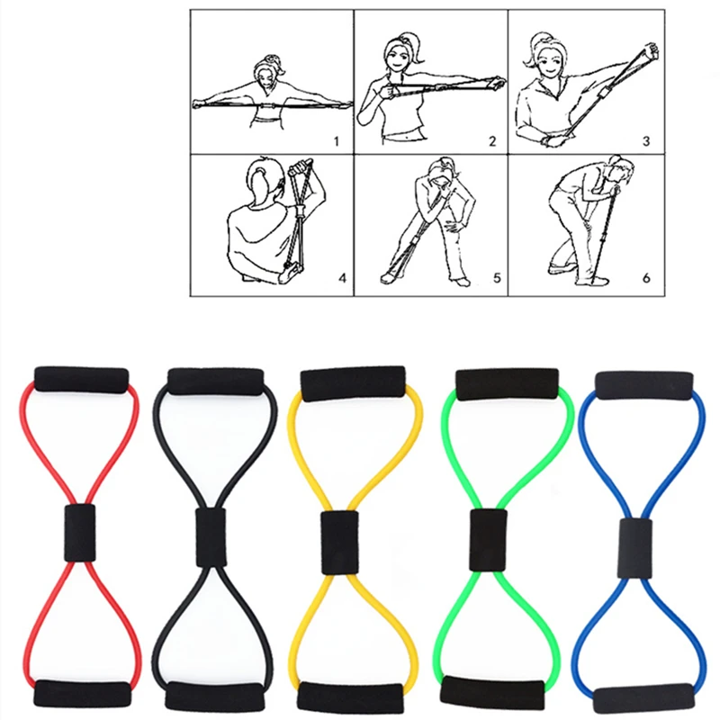 Sports Elastic Band Yoga Resistance Bands Fitness Equipment Exercise Puller 8-shaped Chest Expander for Body Building Home Gym
