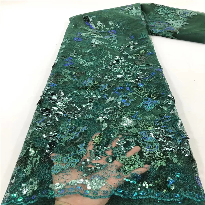 直売激安 アフリカングリーンチュールレース生地 スパンコール刺fabrics フレンチレース生地 高品質 結婚式のレース縫製 21 オンラインストア卸売り Toxicslink Org