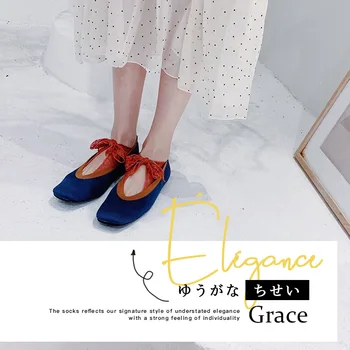 

Yanziku Spring Summer Japanese Korean Thin Low-Cut Hidden Lace Sweet Bandage Cloth Women's Short boat Socks sweet cute feminine