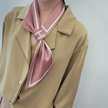 

2020 New Women Silk Scarf Square Foulard Lady's Neck Hair Scarves Design Printed Head Kerchief Fashion Girl Hair Scarfs