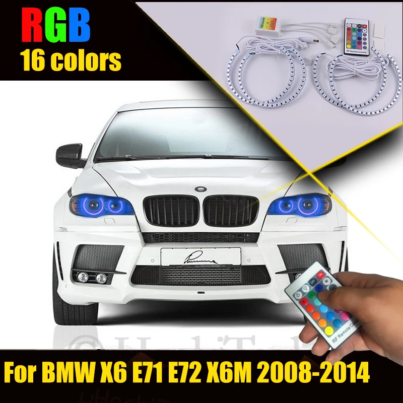 

Ultra Bright RF Multi-Color Angel Eyes LED RGB Headlight Halo Ring Set for BMW X6 E71 E72 X6M 2008-2014