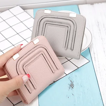 

Women Wallet Short Small Clutch Bag Mini Female Purse Leather Korean Version Ladies Wallet Young Girl Student Coin Card Holder