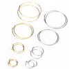 12pcs/Lot Stainless Steel 6pcs/lot Golden Big Circle Wire Hoops Loop Earrings For DIY Dangle Earring Jewelry Making Hand Made 2