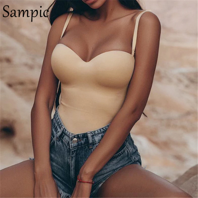 Sampic Summer Female Jumpsuit Romper V Neck Sexy Spgahetti Strap Bodysuit Women Tops Bodycon Backless Skinny Club Basic Top 2020 Sampic Summer Female Jumpsuit Romper V Neck Sexy Spgahetti Strap Bodysuit Women Tops Bodycon Backless Skinny Club Basic Top 2020