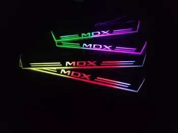 

RQXR led moving door scuff for acura mdx dynamic door sill plate flat lining Car accessories rgb welcome lights
