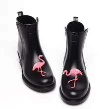 Maggie's Walker/Модные непромокаемые сапоги; женские сапоги на высокой платформе с Фламинго; непромокаемые сапоги; повседневная обувь из водонепроницаемого материала; непромокаемые Size35-40