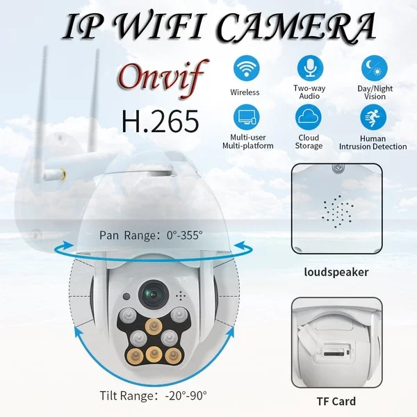 Открытый 1080P водонепроницаемый беспроводной Wi-Fi Ip камера обеспечения безопасности камеры наблюдения s ночного видения Wifi ZTP камера