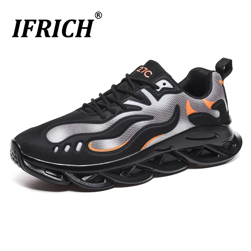 

Super Cool Thick Bottom Running Shoes for Mens Lace Up Male Sport Shoes Breathable Youth Sneakers Boys Non Slip Footwear
