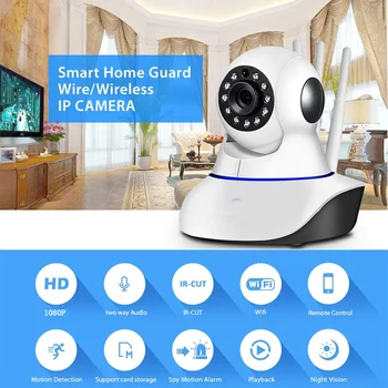 

1080P H.265 Home Security IP Camera Dual Antenna WiFi Camera Audio Record 360 degrees Baby Monitor HD Mini IP Camera