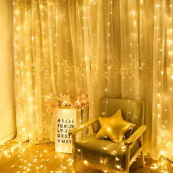 

300LED Curtain Lighting String Home Outdoor Holiday Christmas Decorative Wedding String Fairy Curtain Garlands Strip Party Light