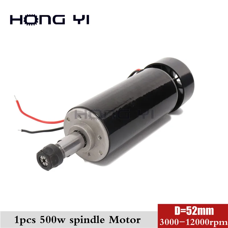 500w spindle Motor 52 мм зажимы с воздушным охлаждением 0,5 кВт шпиндель с воздушным охлаждением ER11 патрон CNC 500 Вт мотор шпинделя+ регулятор скорости питания для DIY CNC - Цвет: 500w spindle Motor