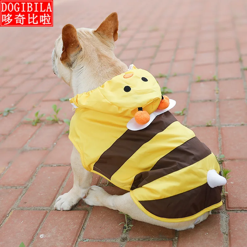 Pet Raincoat Corgi French Bulldog Teddy Border Collie Golden Retriever Big Dog Waterproof Little Bee Clothes | Дом и сад