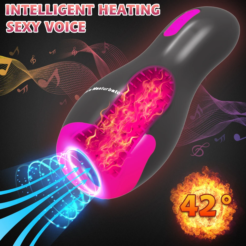 Smart Heating Masturbation Cup Sex Shop Realistic Vagina Oral Adult Products Sexy Voice Male Masturbator Toys for Men | Красота и