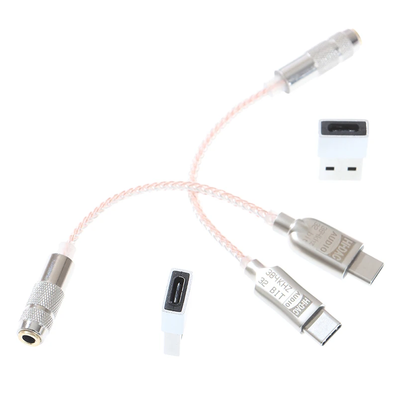 Type-C To 3.5mm 32 Bit/384kHz DSD64/128 HiFi DAC Audio Adapter