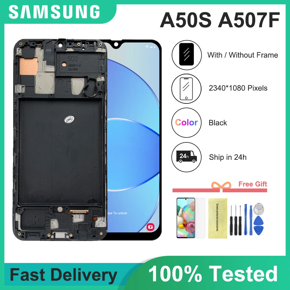 ЖК-дисплей A50s для Samsung galaxy A50S A507 A507F с сенсорным экраном и дигитайзером в сборе