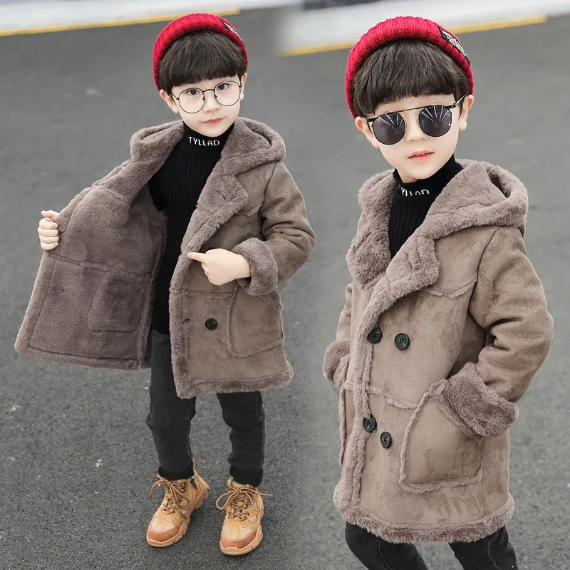

Catamite Loose Coat Winter Clothes Children Woollen Overcoat Baby Chamois Down Windbreaker Thickness Girls Jackets