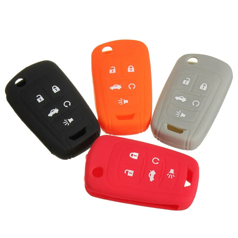 5 Buttons Silicone Car Remote Key Fob Shell Cover Case For Chevrolet for Cruze Camaro Equinox Impala Malibu Holder Protector