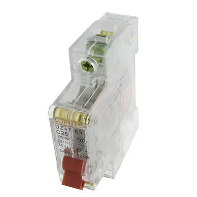 AC 230V 400V 25A 1P Прозрачный миниатюрный мини-выключатель