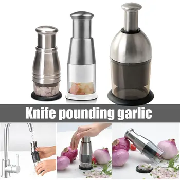 

Garlic Chopper Stainless Steel Garlic Cutter Multifunctional Manual Chopping Tool Time Saver for Vegetables Salads Best