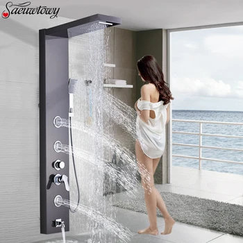 

Free Shipping Shower Panel Shower Column Rain Waterfall Shower Two-Way Spa Shower Tub Shower Faucet Shower Tap Rotatble Spout