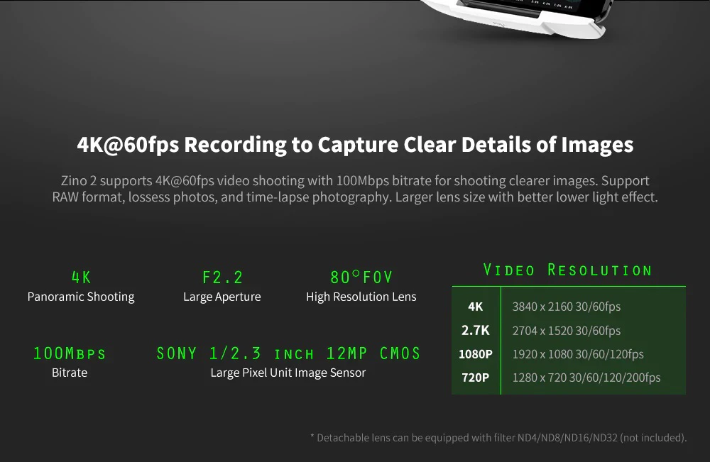 Hubsan Zino 2 ППО 2,0 gps 6 км с видом от первого лица 4K-60fps UHD Камера 3-осевому гидростабилизатору RC Дрон Квадрокоптер RTF 33 минут полета 3800 мА/ч, Батарея