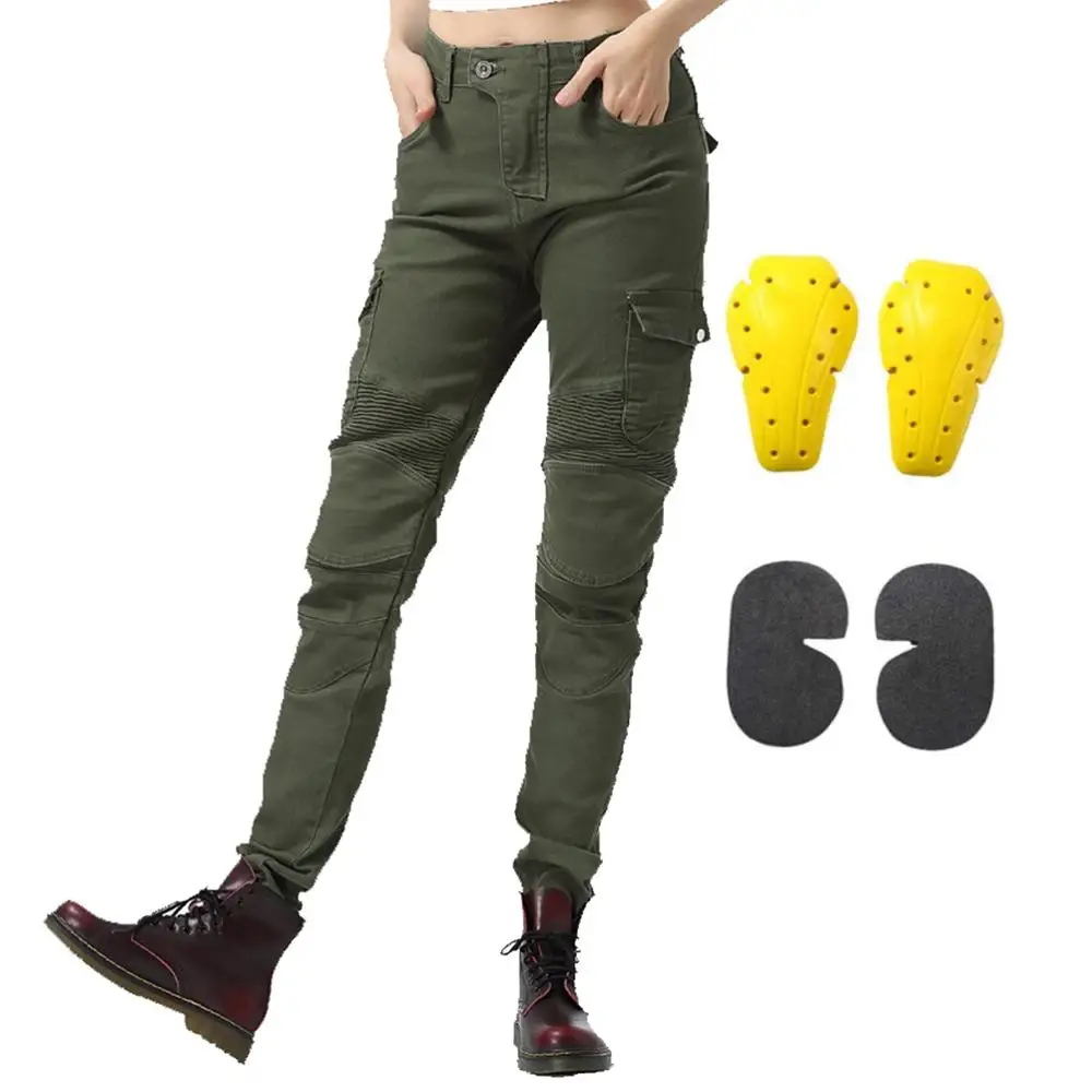 Женские мотоциклетные джинсы для езды бронированный ce мотоцикл Overpants сверхпрочные тянущиеся байкерские джинсы гоночные брюки для мотокросса