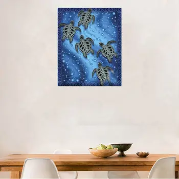 

2 Set Diy Diamond Painting Full Square Diamond Home Decoration - Sea Horse Pattern & Sea Turtles Pattern