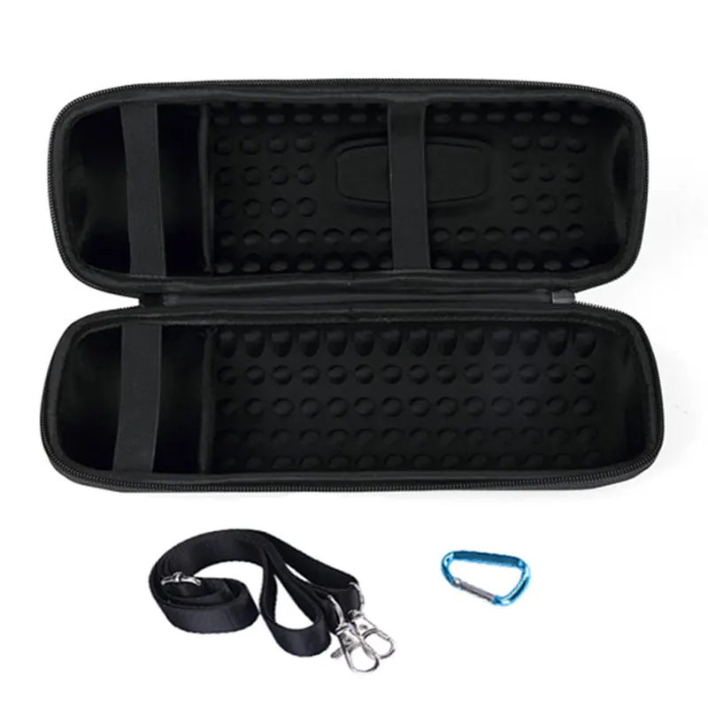 Переносной жесткий EVA дорожный защитный чехол сумка для JBL Charge4 Charge 4 Беспроводные Bluetooth колонки и дополнительное пространство с ремнем - Цвет: Black