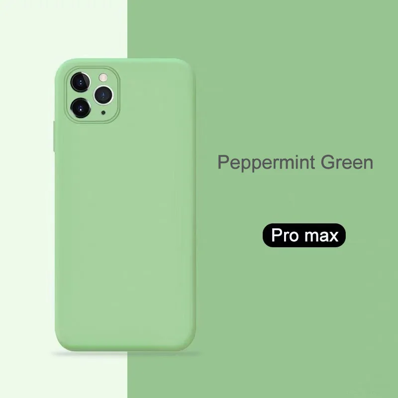 Peppermint Green Официальный жидкий силиконовый чехол для iphone 11 Pro MAX, Мягкий противоударный чехол, полный защитный чехол для iphone 11 Pro Max, обновленный - Цвет: Peppermint Green
