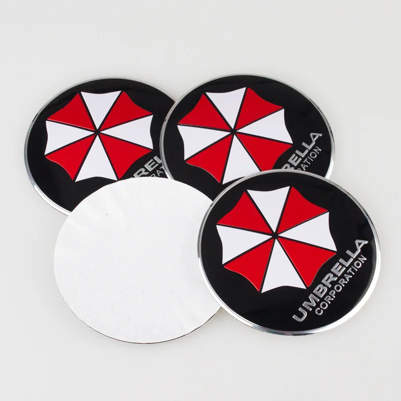 4 шт. 56 мм Автомобильный Стайлинг 3D из алюминиевого сплава Umbrella corporation Центр