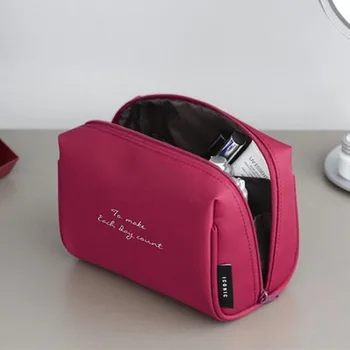 

Simple Cosmetic Bag Simple Temperament Ladies Portable Large-capacity Storage Bag Wash Cosmetic Bag Shell Semicircle Bag